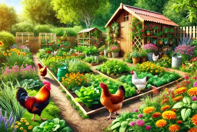 gardening with chickens