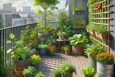 vegetable gardening on a deck