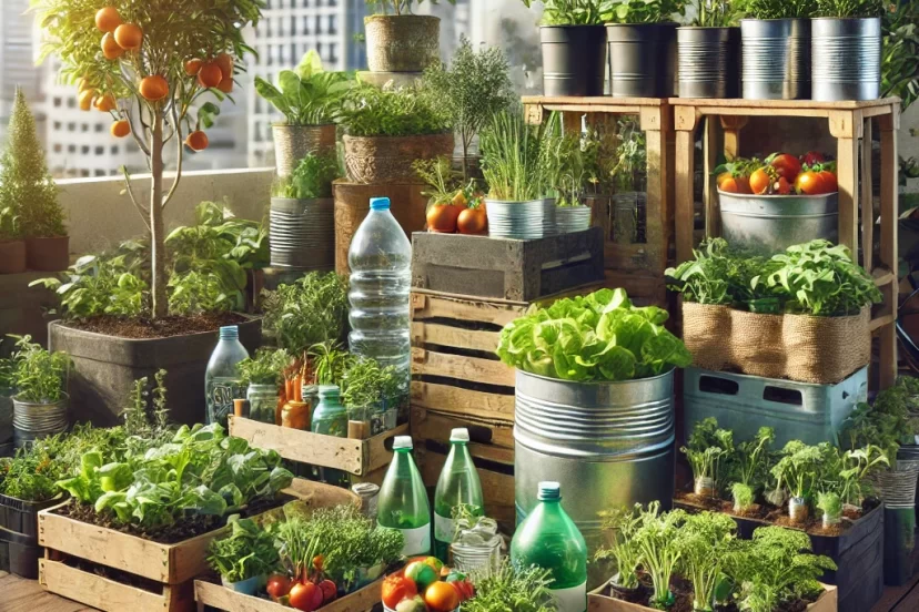 recycled container vegetable gardening