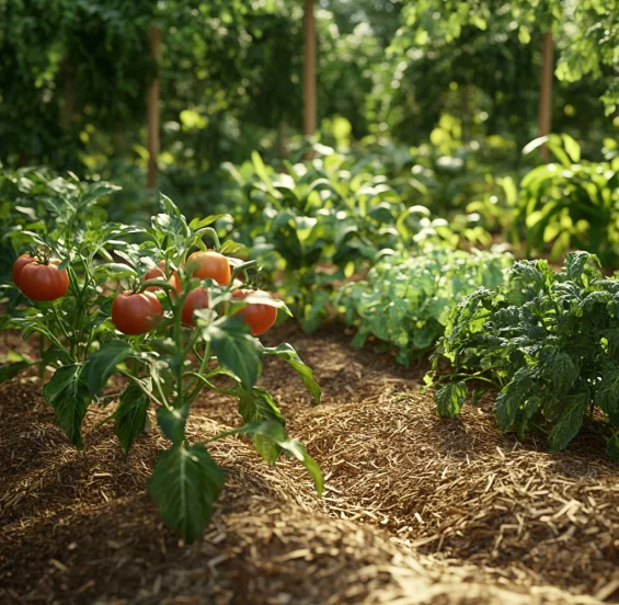 mulching vegetable gardens